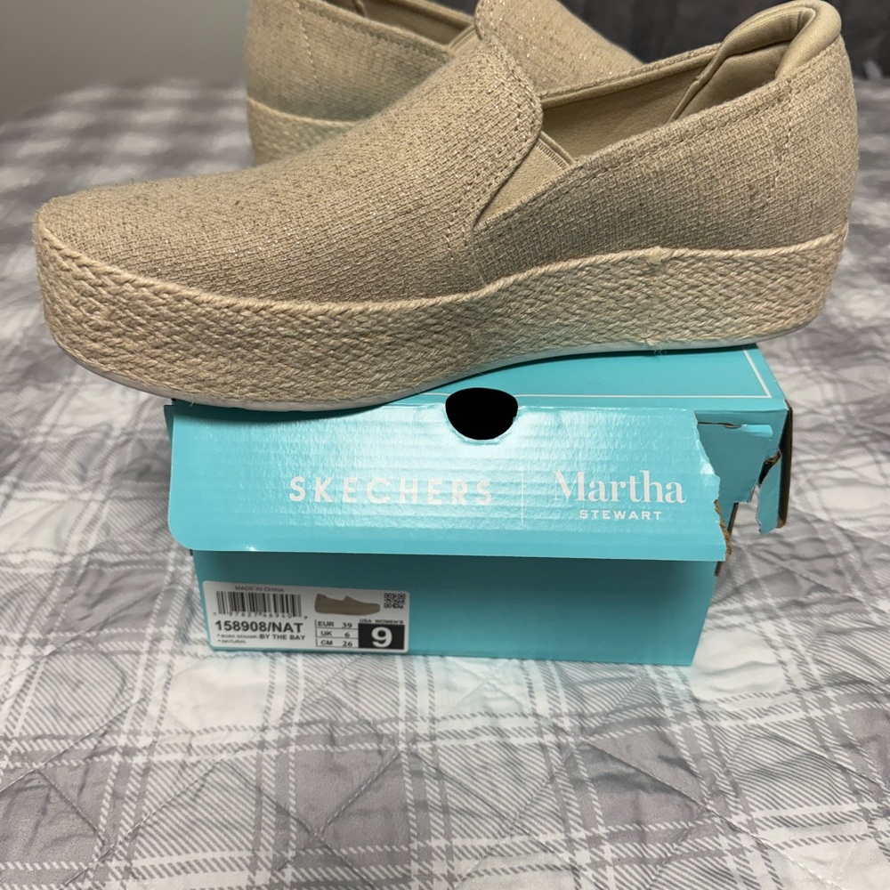 Skechers Women's Natural Espadrille Slip-Ons
